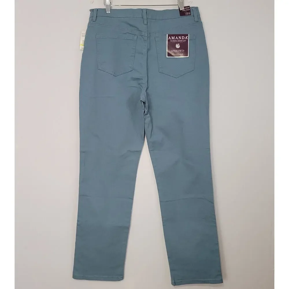 Gloria Vanderbilt Amanda Supreme Stretch Jeans sz 14 Blue Coastal Classic New